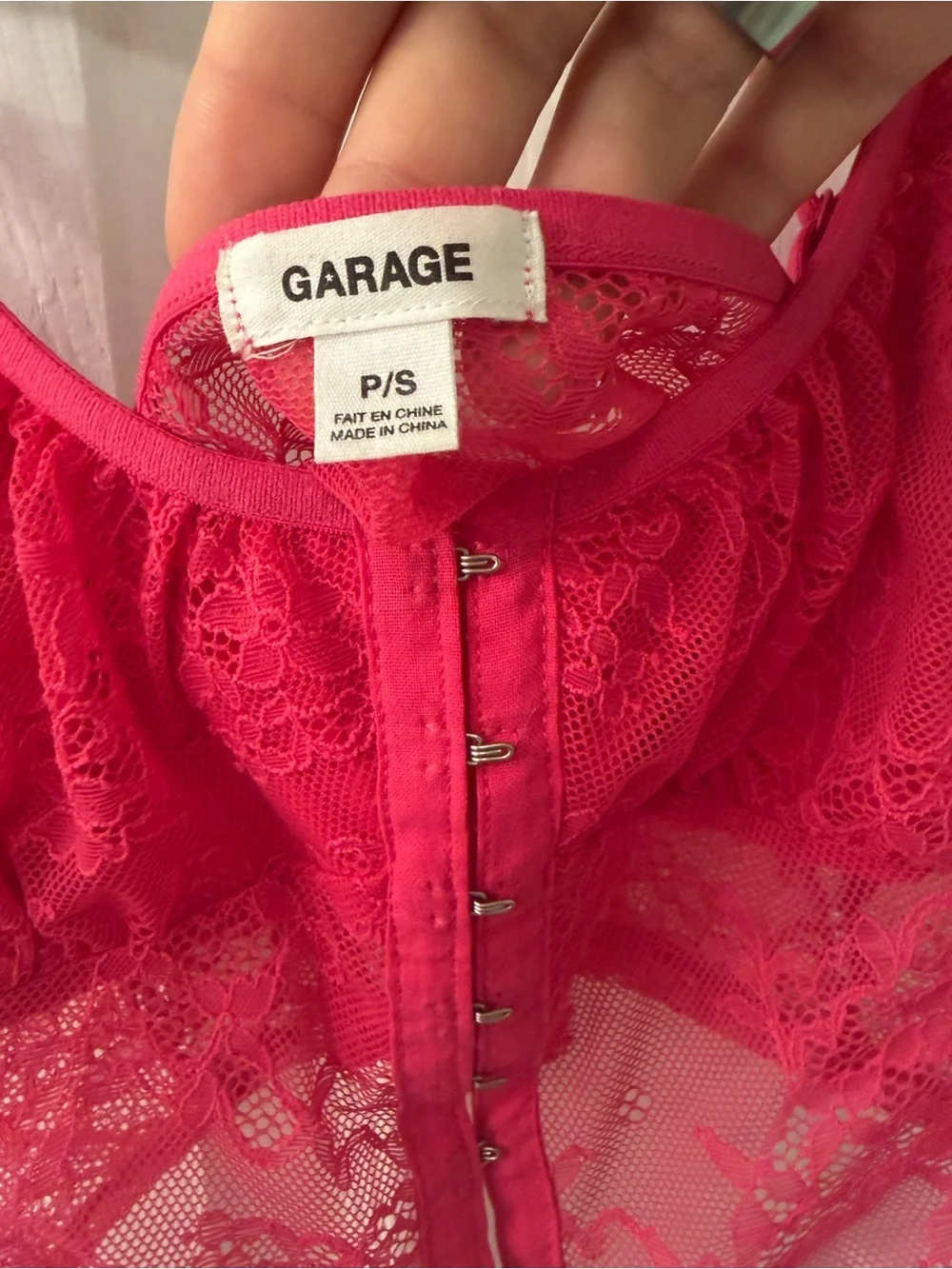 Garage Hot Pink Lace Front-Closure Bralette